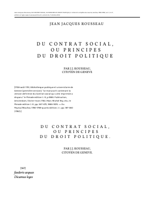 Couverture de Rousseau - Du contrat social